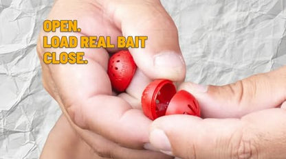 Karpela Bait Matrix Shell (Set of 4) – Protective Shell for Soft Bait & Liver – Turtle & Crawfish Resistant – Carp & Catfish Rig - color: Red, size: Long Slot