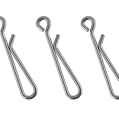 Dr.Fish 50 Pack Fishing Clips Quick Change Speed Clips Crankbait Snaps Stainless Steel Line Lure Hook Connector Freshwater - size: #4-50LB-0.95"