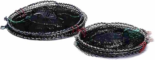 Collapsible Fishing Trap Net Cast Mesh Landing Bait Net | for Crab Shrimp Minnow Crawfish Catfish - size: Large 60cm
