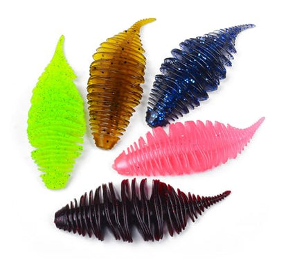 Pack of 25 Soft Lure 6g/75mm TPE Material Worm Gill Soft Fishing Lure Silicone Swimbait Artificial Fishing Tackle
