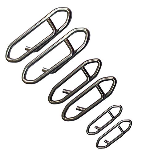 50 PCS Fishing Clips Stainless Steel Strength Fast Snap Clip Fishing Clips Connector Easy Quick Change Lure Snaps for Freshwater Saltwater - size: S-45LB-50PCS