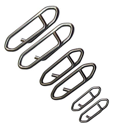 50 PCS Fishing Clips Stainless Steel Strength Fast Snap Clip Fishing Clips Connector Easy Quick Change Lure Snaps for Freshwater Saltwater - size: L-120LB-50PCS