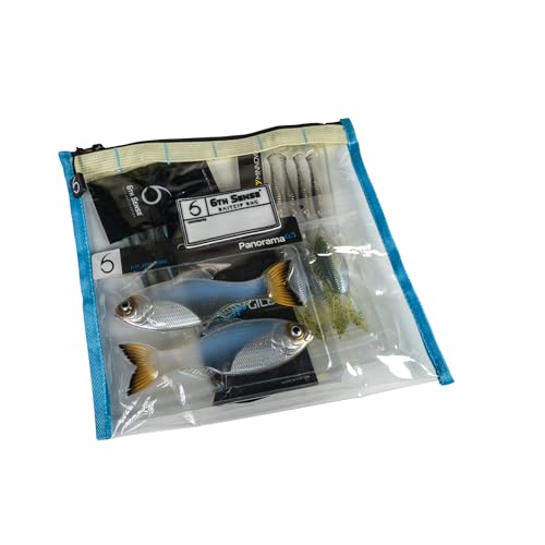 6th Sense BaitZip Pro Bags – Durable Clear Tackle Organizers with Gusseted Bottom & YKK Zippers (Sea Side, 12"x10") - color: Sea Side, size: 12"x10"