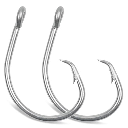 Stainless Steel Tuna Circle Hooks, 30pcs 3X Strong Saltwater Hooks Ultra Sharp for Tuna Marlin Swordfish Sharks, Size 5/0-10/0 - size: 9/0 _ 30pack