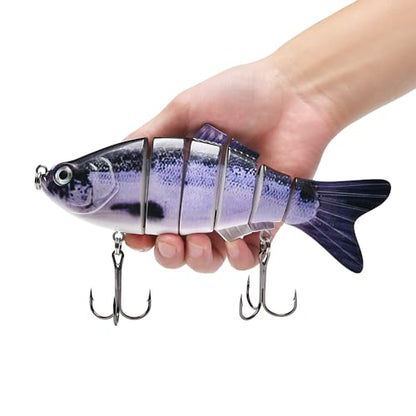 Large Multi Jointed Fishing Lures Bait,Big Giant Fishing Bass Lures,Crankbaits Swimbaits with Treble Hook - color: A5-7.87",4oz