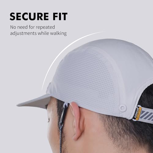 AONIJIE Sun Hat with Removable Neck Flap for Men & Women - Breathable Mesh Fishing Hat, Lightweight Hiking Sun Cap - color: Grey