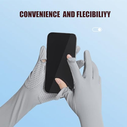 Summer-UV-Sun-Protection Gloves Outdoor Long Arm Driving-Gloves for Women - color: Grey