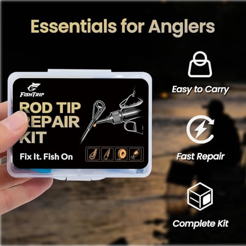 FishTrip Rod Tip Repair Kit, 20/60/70/90/230pcs Fishing Rod Tips Replacement Kit Stainless Steel Ceramic Guides Ring Fishing Pole Eyelets Repair Kit - color: H_10pcs Repair Kit