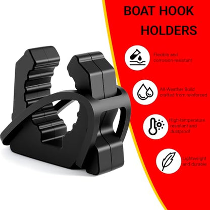 Quick Release Boat Hook Holders with Rubber Spring Strap,Marine Holder from 1''to 2" in Diameter for Boat Hook, Paddle Holder, Boat Net, Oar Mounts, Gaff, Push Pole, Anchor Pole - size: 2 Pcs