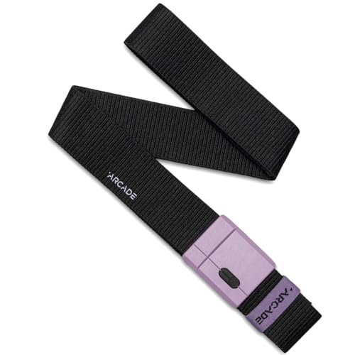 Arcade Belts Adventure Mag Unisex Belt: Heavy Duty Stretch, Metal Free Buckle - color: Polar Mag - Black/Vio