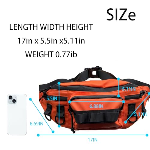 Fishing Fanny Pack for Men -Fishing Fanny Pack-Lightweight and Fishing Sling Pack - color: orange