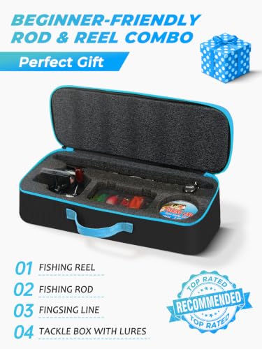6Ft Fishing Rod and Reel Combo - 24T Carbon Fiber Telescopic Fishing Pole with Spinning Reel 5.2:1 Gear Ratio - Fishing Kit with Lures, Line, Fish Gripper, Plier & Carrier Bag for Beginner Adults - size: 6FT-Full Kit