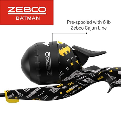 Zebco Youth Floating Spincast Reel and Fishing Rod Combo, Pre-Spooled with 6-Pound Cajun Line - color: Black/Yellow/Gray
