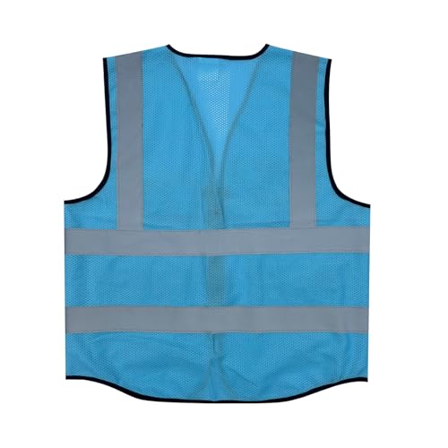 Fishing Vest - Work Vest for Men V Neck Zip Up Lightweight Breathable Sleeveless Utility Jackets Mesh Outwear Vests 2026 - color: 04# Sky Blue