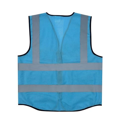 Fishing Vest - Work Vest for Men V Neck Zip Up Lightweight Breathable Sleeveless Utility Jackets Mesh Outwear Vests 2026 - color: 04# Sky Blue