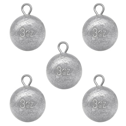Round Fishing Sinkers 10/5pcs Cannonball Lead Weights | Assorted Sizes Egg Sinkers Saltwater Freshwater 1oz to 4oz - size: 3oz-5pcs
