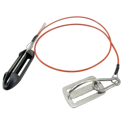 Fish Stringer for Spearfishing with Coated Stainless Steel Cable and Heavy Duty Carabiner (Belt Fish Stringer)