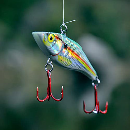 Fishing Treble Hooks - Sharp Strong Red Treble Fishing Hooks High Carbon Steel Triple Hooks Round Bend Barbed Fish Hook for Saltwater Freshwater Size #14-1/0 - size: 100pcs-10#