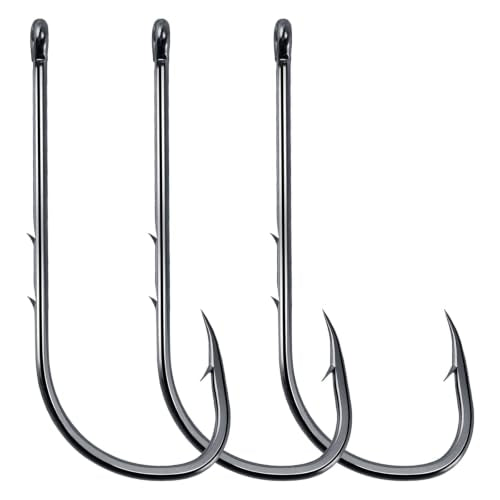 Dr.Fish 100 Pack Baitholder Fishing Hooks, Freshwater Fishing Straight Shank Worm Hooks Walleye Rig Bass Crappie Panfish Bluegill - size: 4#-100 Pack