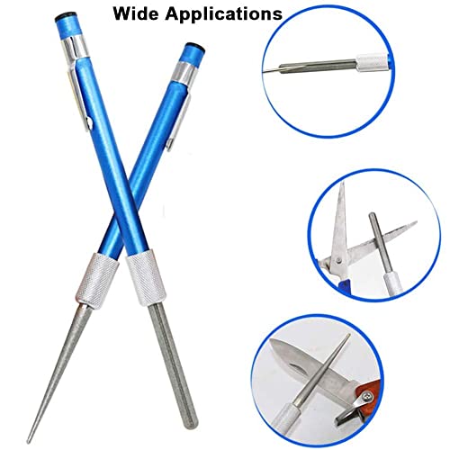 Retractable Knife Sharpener - 1 PC, Portable Diamond Grit Steel Knife Sharpening Stone Rod Pen Shape Knife Blade Sharpener Stick for Kitchen Knife and Outdoor Fish Hook