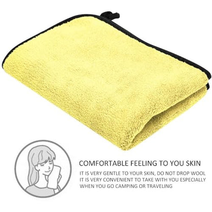 – Thickened Double Sided Absorbent Hand Towel with Clip for Fishing, Boating, Kayaking, Wiping Rods, Reels and Outdoor Gear, 15.7 x 11.8 Inch(Yellow) - color: Yellow
