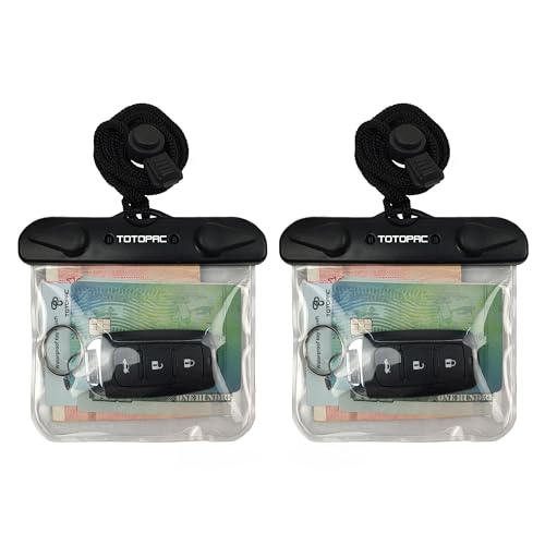 2Pack Waterproof Car Key FOB Case Floating Wallet Pouch for Remote Keys ID Credit Card Cash Money Submersible Dry Bag Holder (2, Transparent + Transparent) - color: Transparent + Transparent