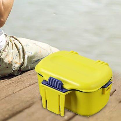Insulated Container Case - Bait Storage Box, Waterproof Live Worm Holder | Compact Bucket Organizer, Outdoor Fishing Gear Carrier for Boat, Kayak, Pier, Ice Angling Expedition