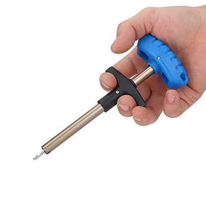 Tbest Fishing Hook Remover Stainless Steel T Shaped Quick Needle Remover Extractor Fish Hook Removing Tools Saltwater Freshwater - size: Small