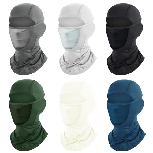 6 Packs Ski Mask Sun UV Protection Hood Breathable, Balaclava Face Mask for Men Women - Motorcycle Fish - color: 6pcs-color Mix a