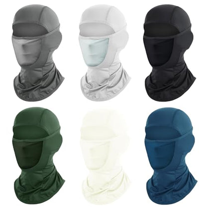 6 Packs Ski Mask Sun UV Protection Hood Breathable, Balaclava Face Mask for Men Women - Motorcycle Fish - color: 6pcs-color Mix a