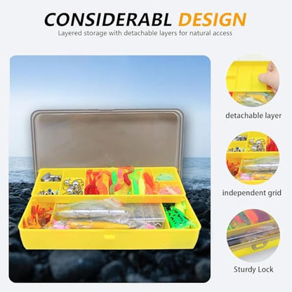 Fishing Lure Kit for Freshwater Saltwater Bass Trout Salmon – 431pcs Tackle Box with Spoons, Soft Plastics, Spinnerbaits, Crankbaits, Hooks and Fishing - color: 431pcs