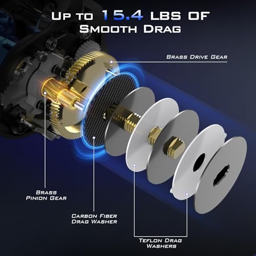 KastKing Centron Lite Baitcasting Fishing Reel – Lightweight, Glass Fiber Infused Nylon Frame – 7.6 OZ – 5 + 1 Anti-Reverse Ball Bearings, 7.1:1 High-Speed Gear Ratio Fishing Reel with Compact Design - color: B:Black-Left-7.1:1