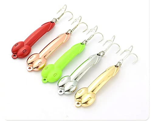 5 Pieces Fishing Spoons Lure for Trout Bass Salmon,Fishing Treble Hooks Spinning Lures,Hard Metal Zinc Alloy Fishing Hooks,Fishing Tackles Spoon Spinner Baits kit for Freshwater Saltwat - size: 0.52OZ