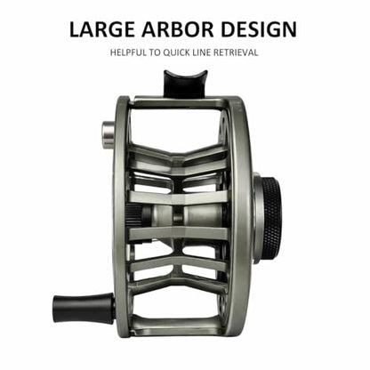 Aventik FLK Fly Fishing Reel Aluminum Trout 3/5, 5/7, 7/9wt Large Arbor Freshwater Fly Reel - size: 7/9wt, style: Grey-without Line
