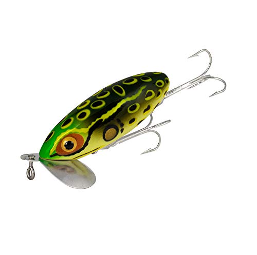 Arbogast Jitterbug Topwater Bass Fishing Lure - Excellent for Night Fishing - color: Bull Frog, size: 2 1/2" 3/8 oz