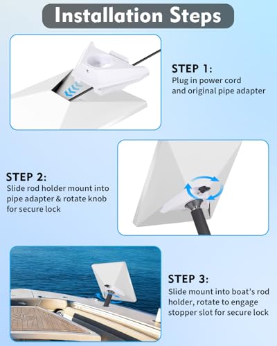 Starlink Mini Rod Holder Mount, Marine-Grade 316 Stainless Steel Boat Mount with Pipe Adapter for Starlink Mini Antenna – Perfect for Boats, Yachts, Sailboats, Trawlers & RVs