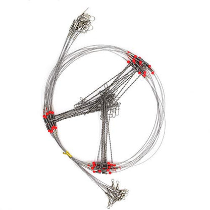 Senyu Wire Trace Leader Rig Stainless Steel 1-5 Arms Fishing Rigs with Snap,High-Strength Fishing Leaders Saltwater-Perch Rigs for Fishing - color: Arm Length 4.7inch, style: 3 Arm Leader