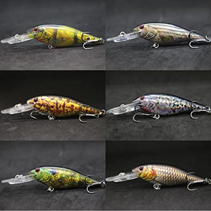 Minnow Crankbait for Bass Fishing Bass Lure Jerkbait Fishing Lures and Tackle Box - color: HC187KB