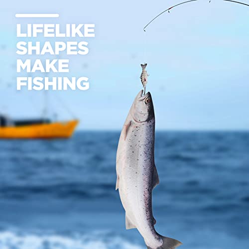 Talltalk 16 Pcs Fishing Lures for Bass Trout Perch Freshwater Trout Perch Freshwater Swimming Fishing Bait Swimbaits for Bass Slow Sinking Lifelike Fish Kit - style: Multi Jointed