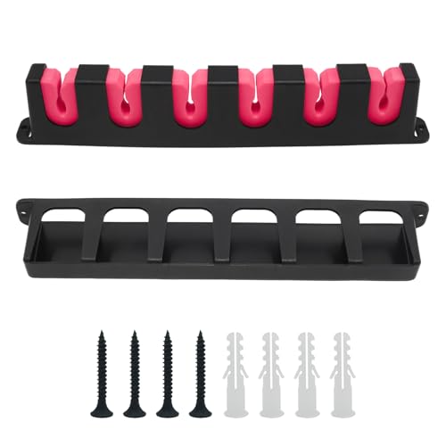 PINE & LINEN 6-Rod Wall-Mounted Fishings Rods Rack,Rod Holder Garage Fishing Pole Holder,Storage Racks for Boat/Fishing Enthusiasts(Vertical-Red,1 Pair) - color: Red, size: Vertical