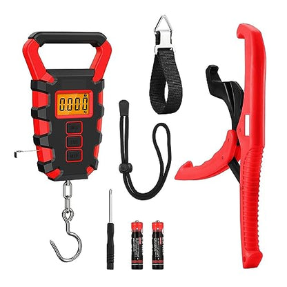 50Kg/10g Waterproof Digital Fishing Scale with Fish Grip Ruler for Luggage, Travel & Construction Site Weighing - color: A5