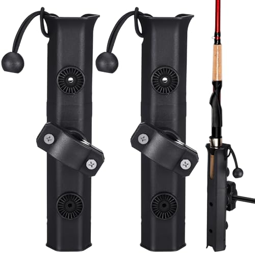 Seenelling Fishing Rod Holder for Bike Rack Pole Mount Rotatable Fishing Chair Pole Holders with Clamp for Boat Bicycle Motorcycle Kayak Cart - color: black
