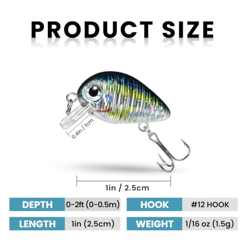 TRUSCEND Swimmax Easy Catch Fishing Lures with BKK Hooks, Wiggling, Vibrating, Rattling and Gurgling for More Bites, Heavy-Duty Dyneema Fiber Jointed Swimbaits for Bass, Trout, Crappie, Walleye, Pike - color: D1-1"-0.05oz