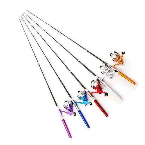 Compact Telescopic Mini Pen Fishing Rod & Reel Combo – 39.4″ Travel Fishing Kit Retractable to 7.9″ – Fast‑Action Fiberglass Pocket Pole for Kids & Adults (Blue)