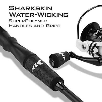 KastKing Crixus Fishing Rod and Reel Combo, High Performance Spinning & Baitcaster Combo, IM6 Graphite 2Pc Blanks, Zirconium Oxide Rings, SuperPolymer Handle, Lightweight Reel with Aluminum Spool - size: Spin-6'6" Medium-2pcs,3000 Reel