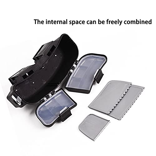 VBESTLIFE Fishing Tackle Box Waist Pack, Plastic Fishing Waist Box with Removable Dividers and Belt for Shore Wading Bait Hook Lure Storage Organization