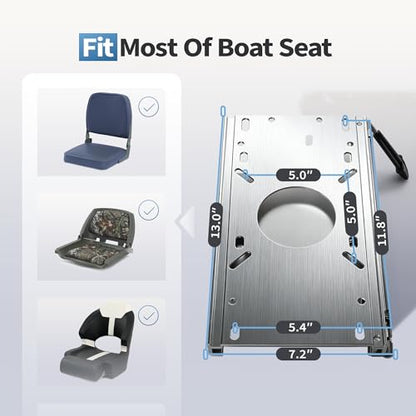 Aluminum Fore & AFT Boat Seat Slider,Universal Fit for Most Standard Boat Seat Pedestal Bases 5.3 * 5.3 inch