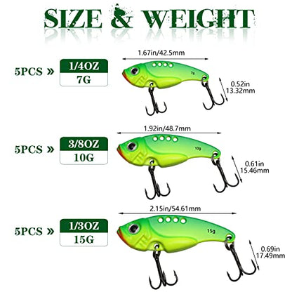 Dovesun 15/20pcs Fishing Spoon Lures Fishing Bait Trout Bass Fishing Lure for Bass, Crappie, Trout Walleye 1/5oz 1/4oz 3/8oz 1/2oz - color: A-BLADE BAITS-15pcs