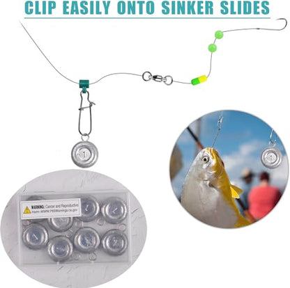 Disc Sinkers Fishing Weights Coin Weight Saltwater Fishing Weight sSinker Surf Fishing Inline Trolling Bottom Drifting Catfish Weight Sinker Fishing Tackle Gear 1oz 2oz 3oz 4oz 5oz 6oz 8oz - style: 1oz - 10pcs