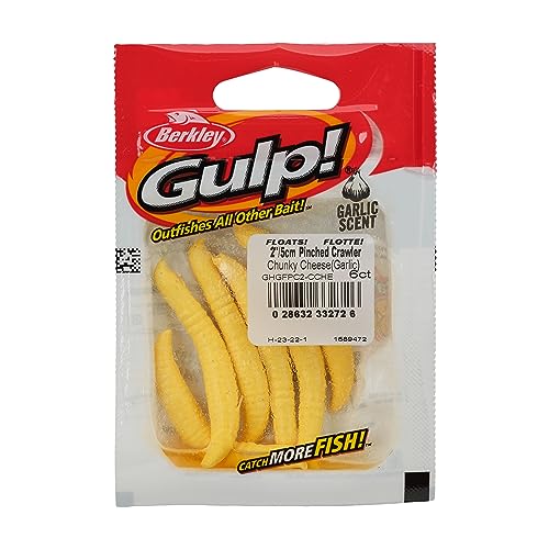 Berkley Gulp! Floating Pinched Crawler Fishing Soft Bait - color: Chunky Cheese - Garlic SCent, size: 2"